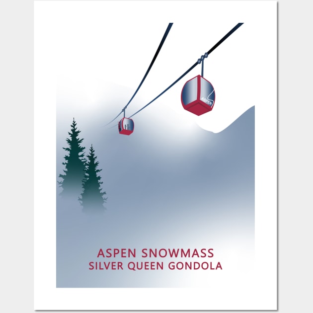 Aspen Silver Queen Gondola Wall Art by leewarddesign